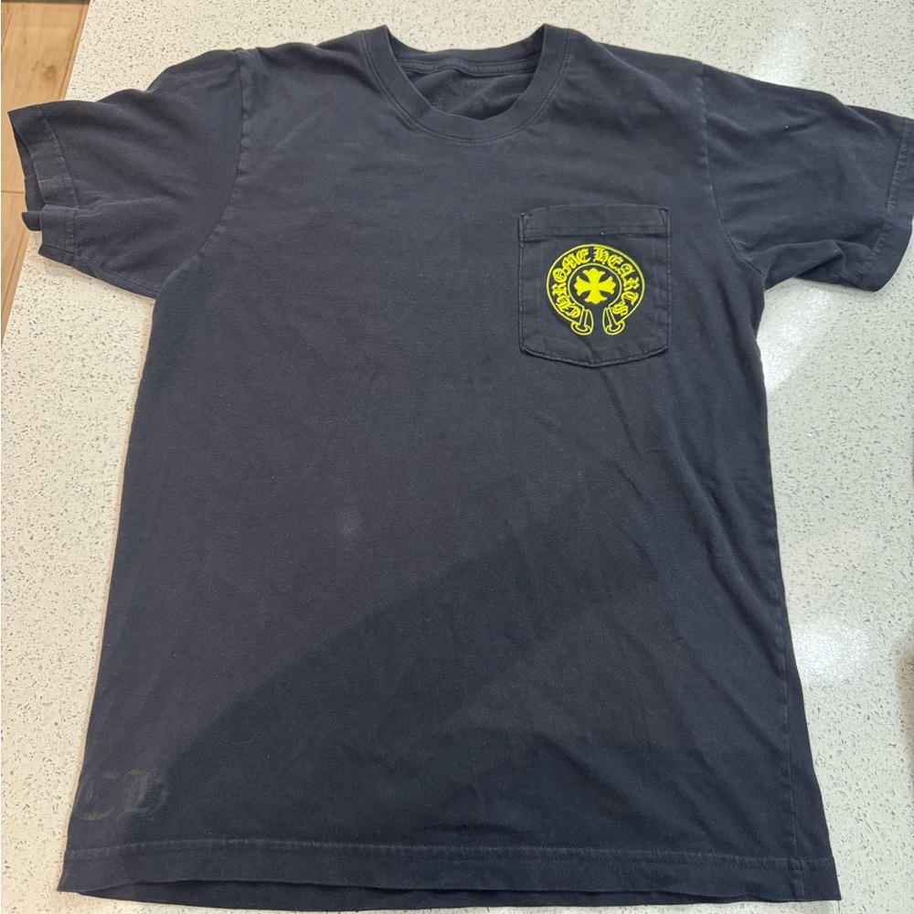 Chrome Hearts Black Tee with Yellow Graphic